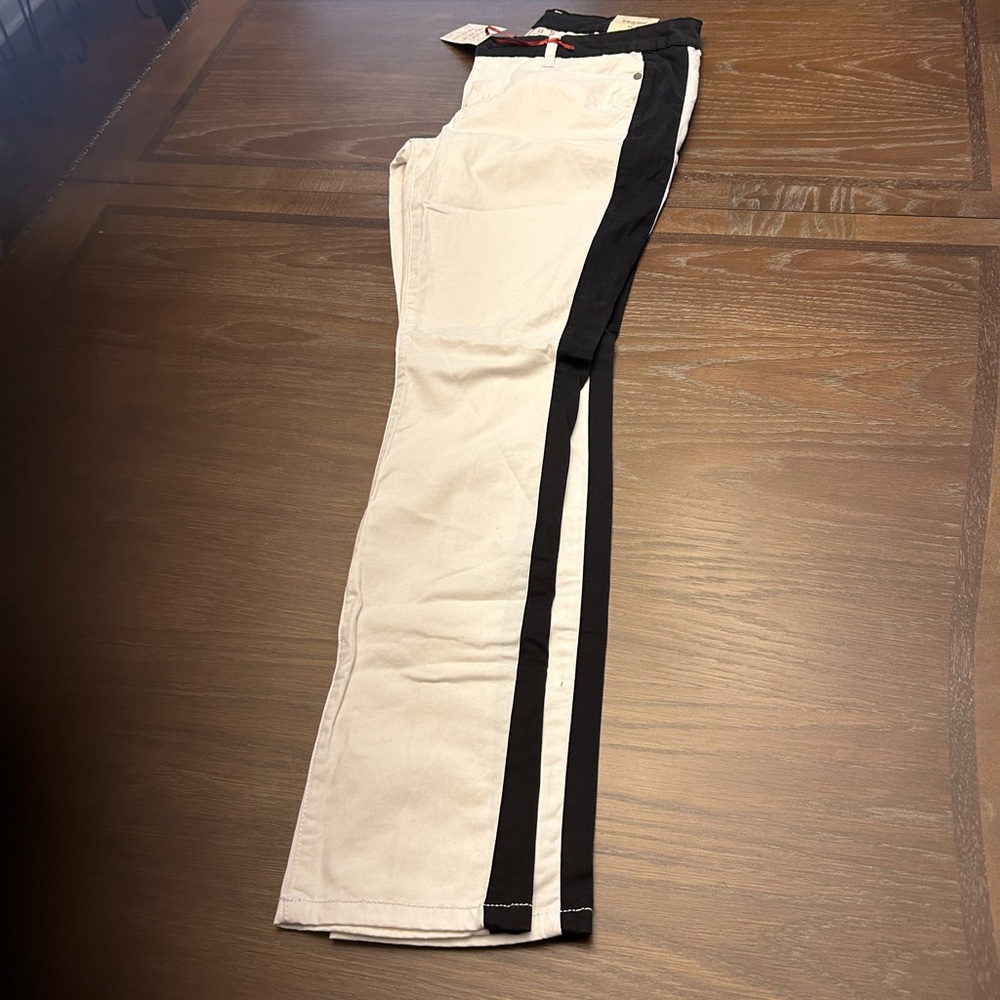 White Pants with Black Stripe